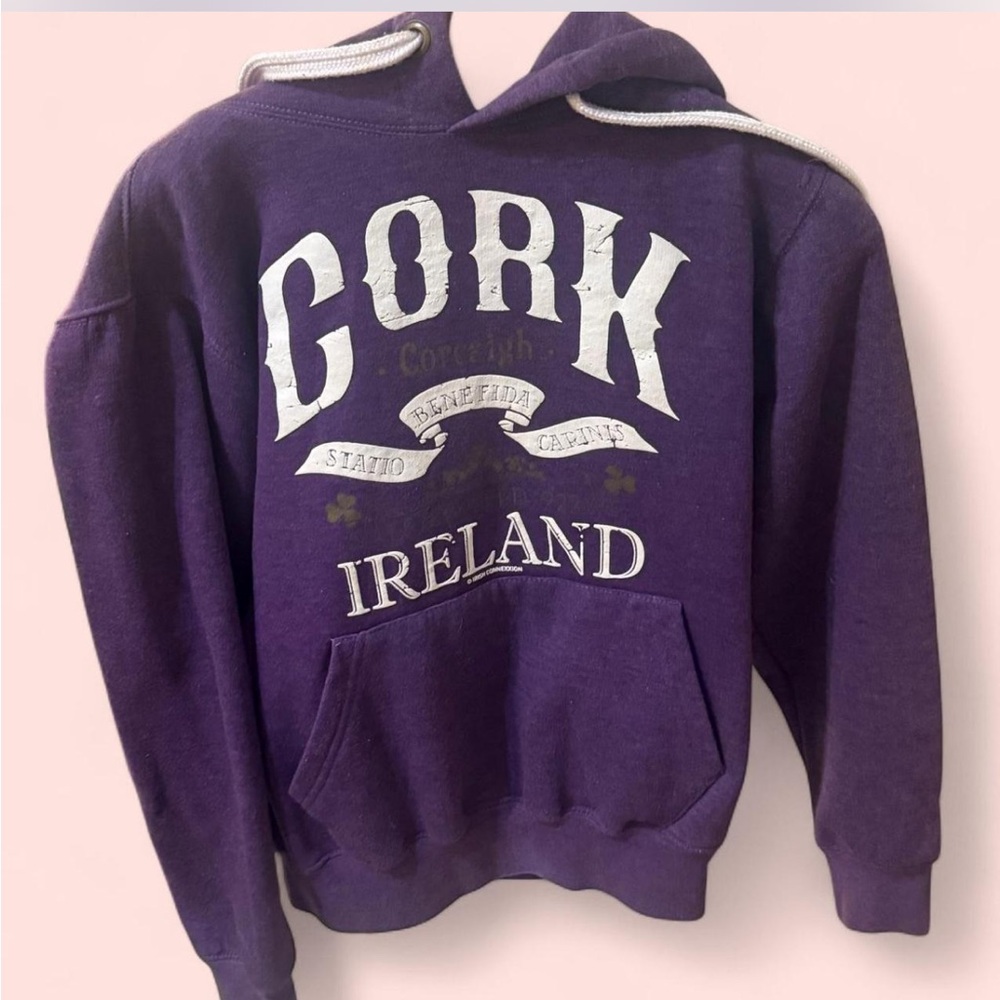 Ireland Cork Graphic Hoodie - Purple Sweatshirt